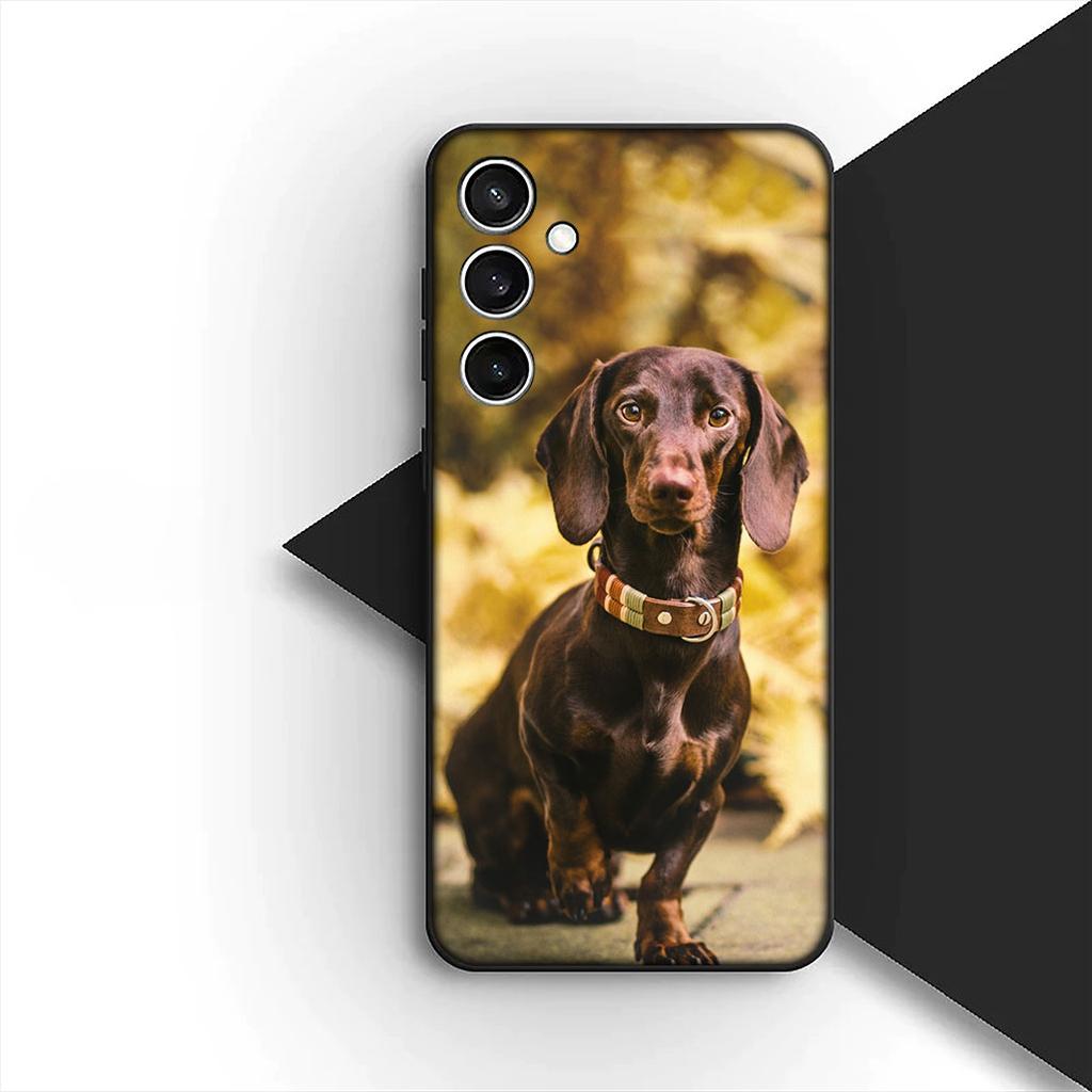 Cover for Samsung Galaxy S24 S25 S23 FE Ultra Plus S7 Edge S25+ S23+ A56 5G Casing Silicone Phone Case Wallpaper Dachshund Dog