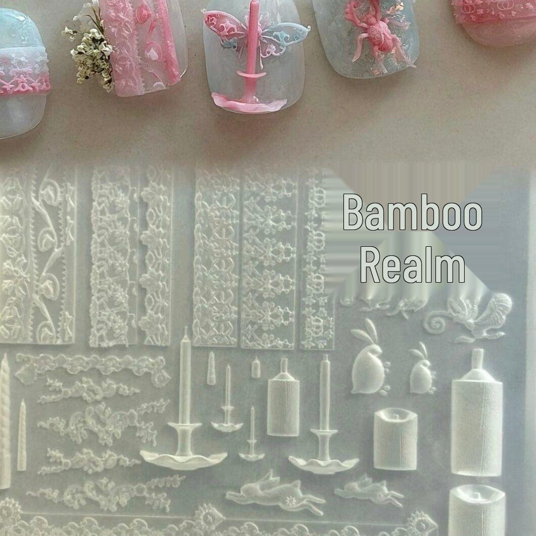 3D DIY Набор Силиконовых Форм с Кружевной Отделкой для Маникюра