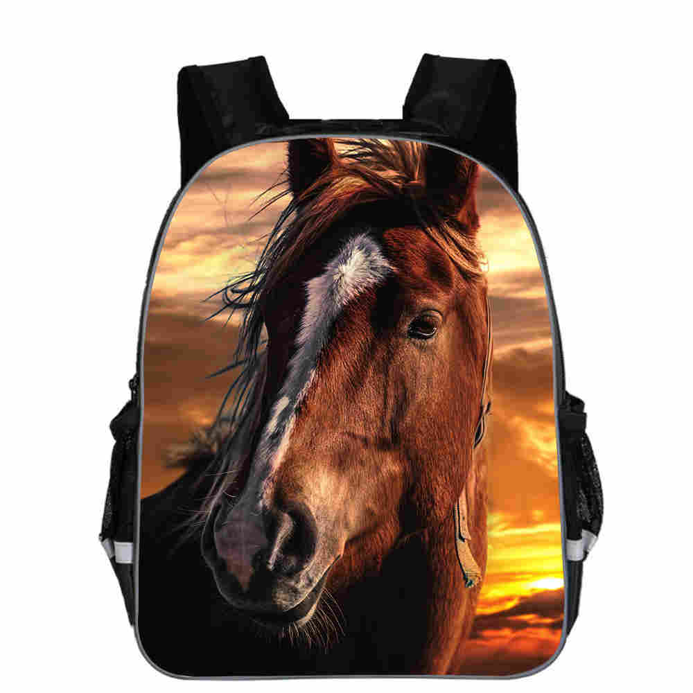 Klassiek Populair Paard T-rex Eenhoorn Notitieboek Rugzakken leerling Schooltassen 3D Print Oxford Waterdicht Jongens/Meisjes Laptop Rugzakken
