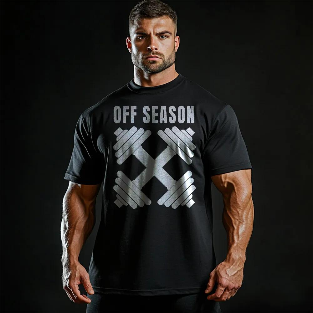 

Dumbbell Pattern Men Cotton TShirt Athletic Casual - Men s Summer Cotton Graphic Tee S разноцветный
