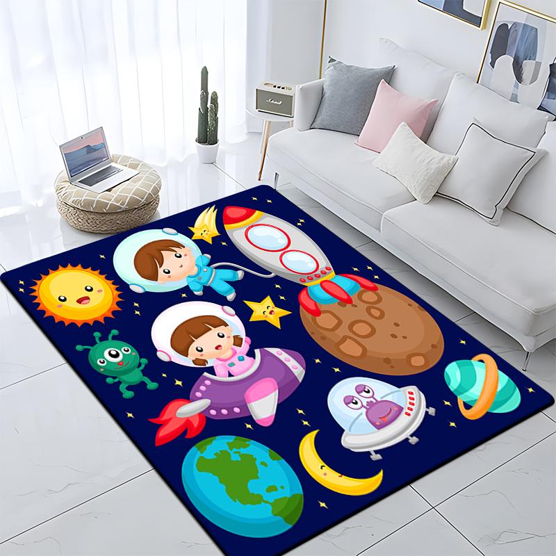 Cartoon astronaut children's room decorative carpet Camping cushion play aera mat  floor mat carpet game area rug floor mats