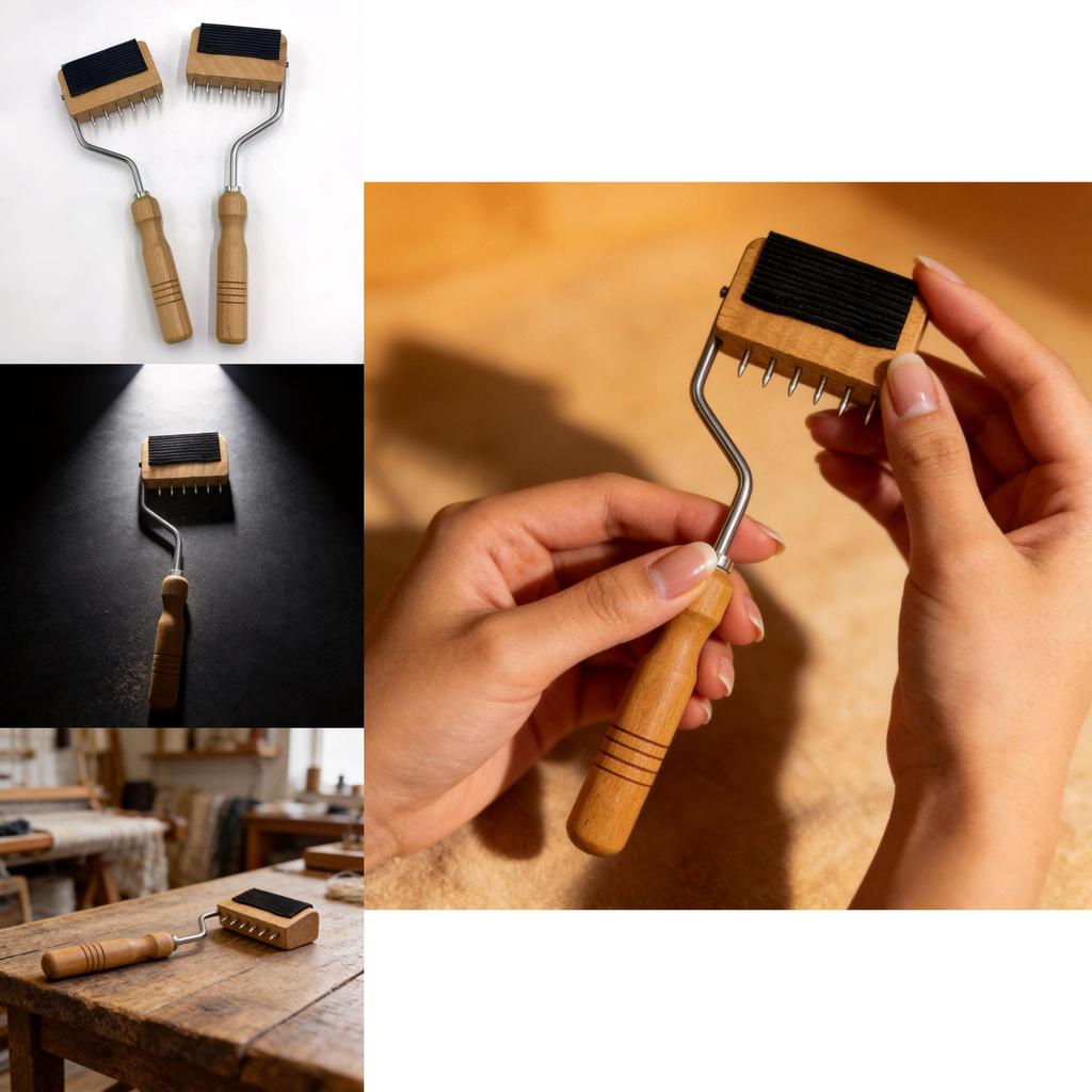 Textile Belt Rounding Tool With Wooden Handle For Fabric Weaving And Garment Production