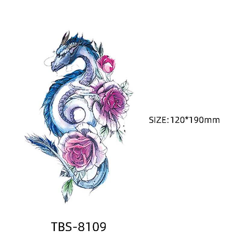 Waterproof Semi-Permanent Black & White Totem Flower Tattoo Stickers