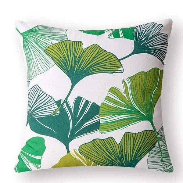 Bedroom Living Room Sofa Home Decor Cushion Cover Green White Geometric Pattern Petal Pillowcase