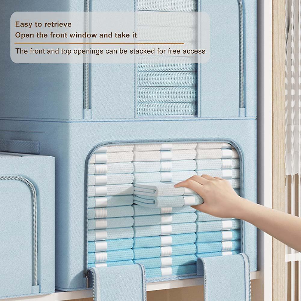 Fabric Clothes Storage Bin Large Capacity Wardrobe Organiser with Dual Zip for Home