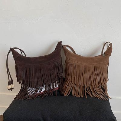 Quasten Damen Tasche Neue Quasten Damen Schultertasche Mode Textur Retro Schulter Messenger Einfache Tasche