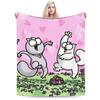 Simons Cartoon Cat Print Blanket For Men Women Warm Cozy Fluffy  Throw Blankets for Living Room 50x60 Inches Multiple Sizes