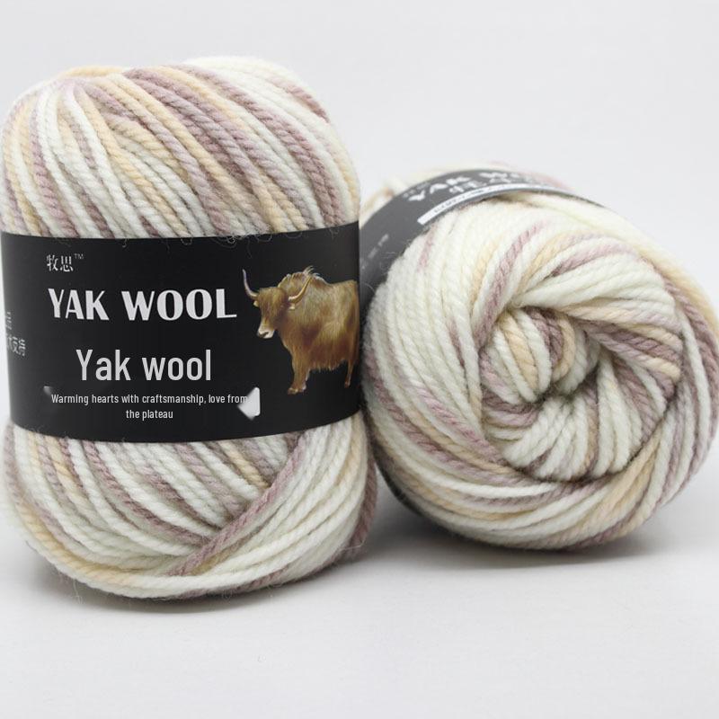 Hand-Knitted Medium-Thick Yak Wool Yarn for Scarves, Hats, Coats, Vests, and Sweaters
