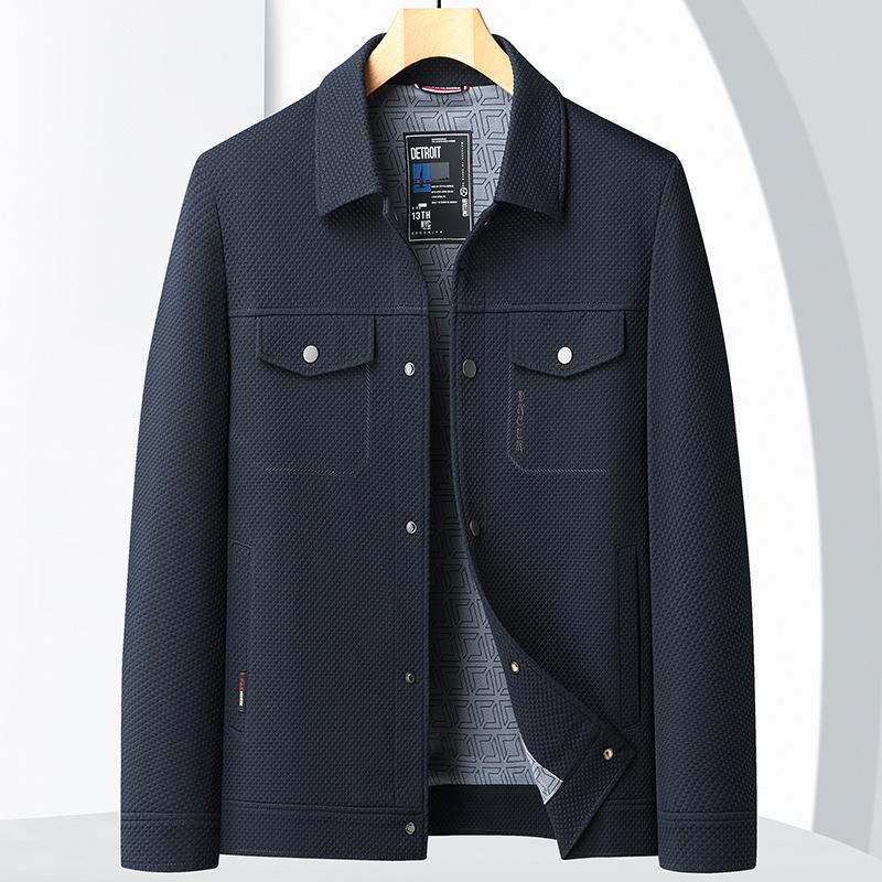 Frühlings- und Herbstrevers-Werkzeugversion Top, Leichter Luxus Business Casual Kurzjacke für junge und mittelalte Männer