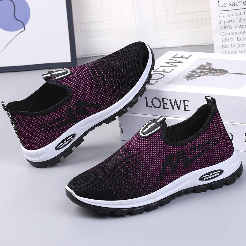 Walking Shoes Women's Autumn New Comfortable Cloth Shoes Women's One-pedal Gary Cloth Shoes