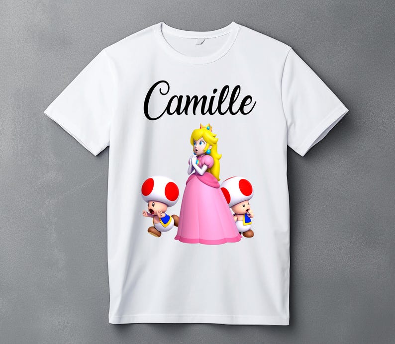 Princess Peach  Person alized Kids T-Shirt - Gift - Birthday 160