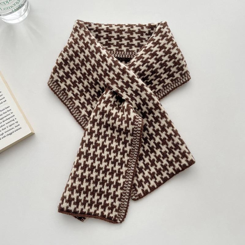 Lazy Cross Scarf Women's Autumn and Winter Fashion Versatile Couple Neck Protection Thickened Warm Soft Waxy Knitted Scarf