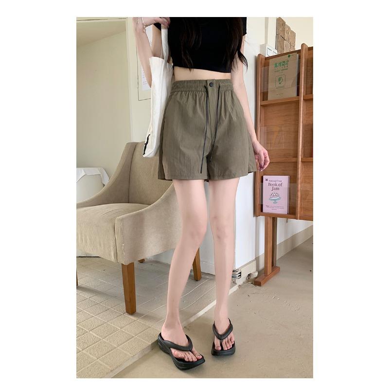 Elastische High Waist Weite Beine Schnelltrocknende Lässige Shorts Damen Sommerkleid Alles Koreanische Version Sport Strand