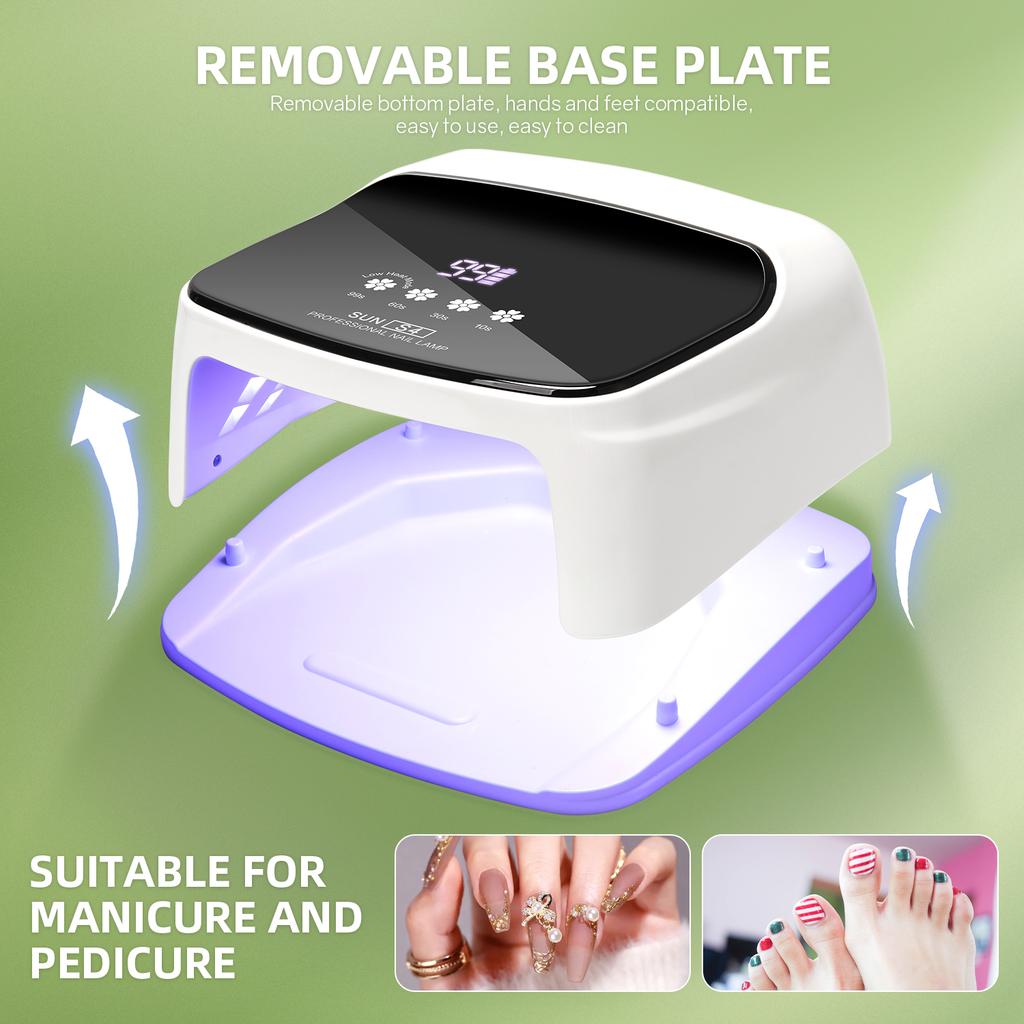288W 66LEDs UV Nail Dryer Lamp Machine for Drying Nails Gel Polish Professional Curing Manicure Lamp 4 Timer LCD Display Tools
