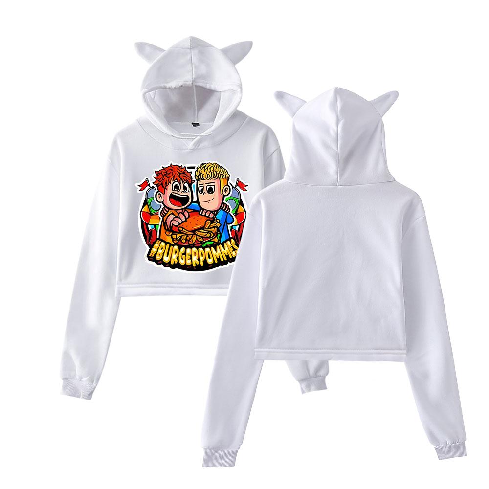 Women Icrimax Burgerpommes Printed Lady Sweatshirt Tracksuit Long Sleeve Female Cropped Top Fashion Korean Clothes Harajuku