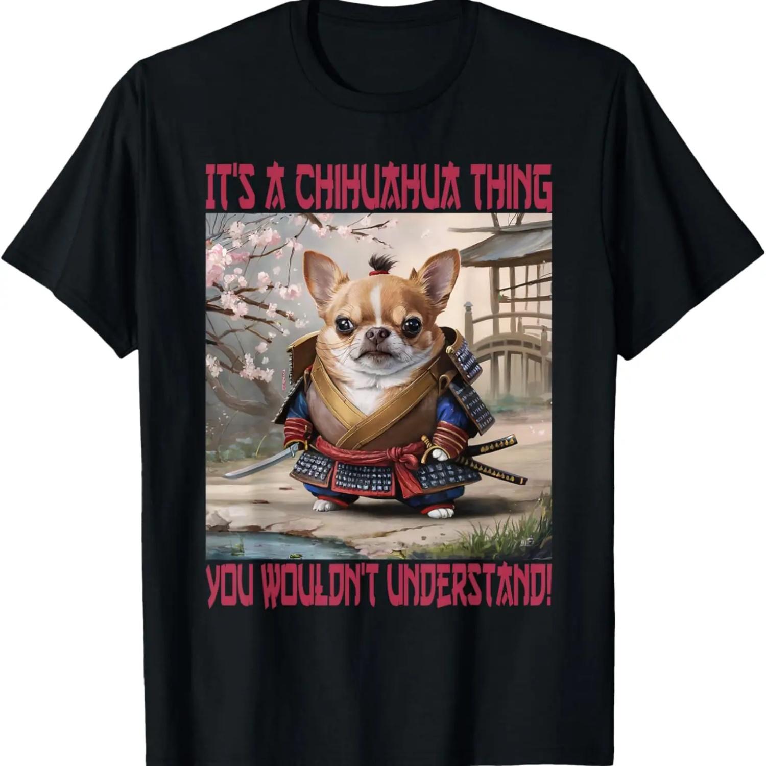 Samurai Chihuahua Thing Funny Dog T-Shirt S