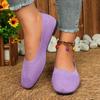 Large size square head flat bottom lazy single shoes women's flying weaving breathable casual versatile Doudou shoes women