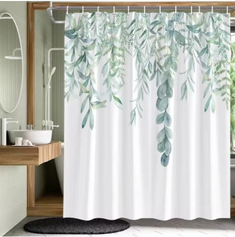 Elegant Floral Butterfly Shower Curtain – Waterproof Bathroom Decor with Tropical Plants, Multiple Sizes 90x180cm - 300x180cm