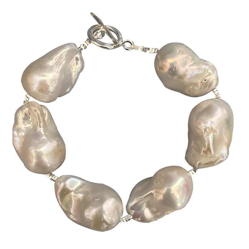 Freshwater Baroque Pearl 925 Broken Silver OT Fastener French Retro Vocal Victor's Temperature Hand