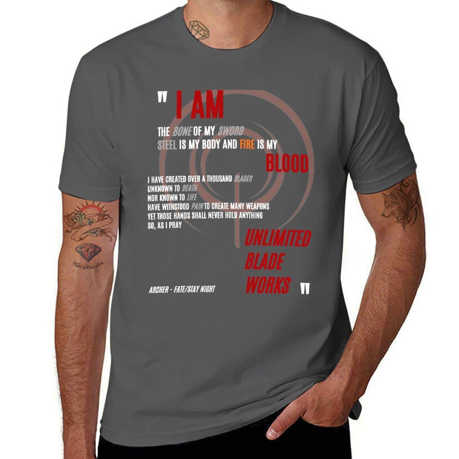 

I am the bone of my sword - Archer - Fate/Stay Night UBW T-Shirt customs cute tops cute clothes Men s t shirts 4XL