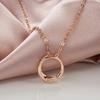 Simple  Rose Gold Color Pendant Necklace For Women Fashion Unique Natural Zircon High Quality Daily Fine Jewelry