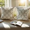 Retro Geometric mosaic tiles Cushion Cover Pillowcase Antidustmite Invisible Zipper Short Plush Sofa Cushion