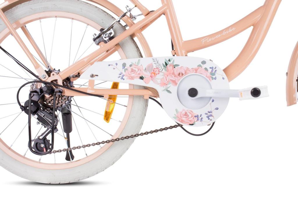 20 Inch Bicycle For A Girl Child Shimano 6 Gears Flower Bike Apricot Sun Baby