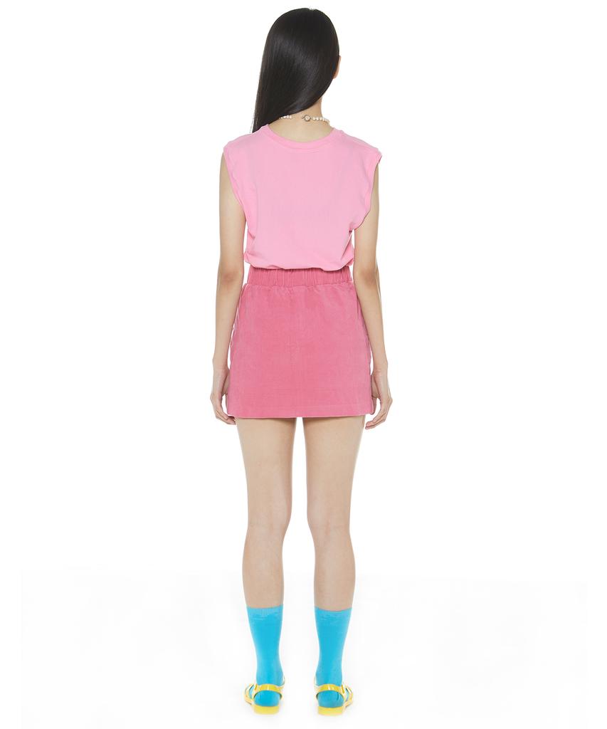 Suki Embroidered Logo Mini Corduroy Skirt (Raspberry)