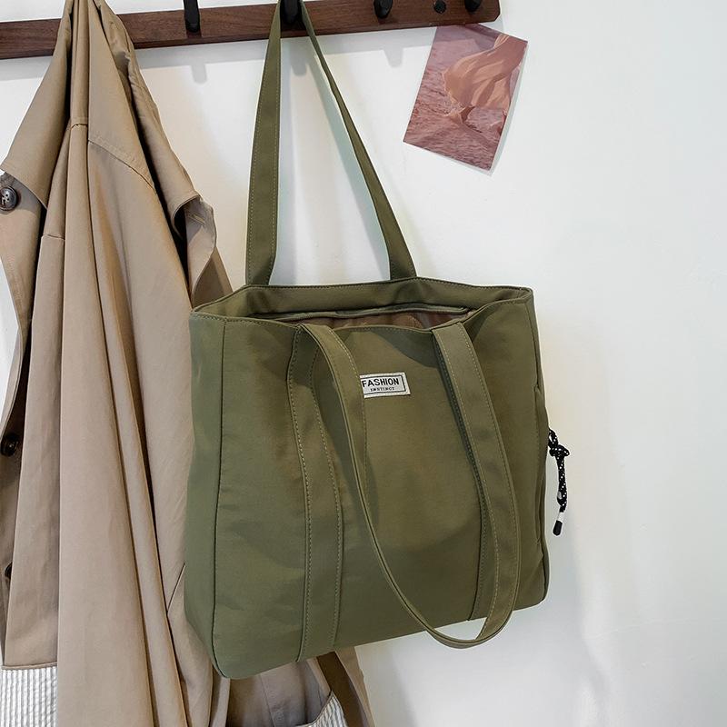 Simple Solid Color Nylon Shoulder Bag, Women's Commuter To Work, Large-capacity Tote Bag, Fashionable Portable Small Fresh Bag