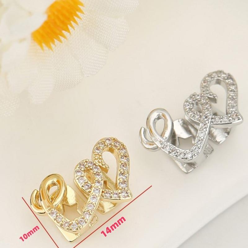 Capac pentru dinți Inimă Dublă din Oțel Inoxidabil Pentru Femei Bărbați Punk Hip Hop Zircon Gol Dragoste Grillz pentru Dinți Bijuterii Accesorii Cuplu