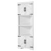68" Corner Storage Cabinet with 4 Wooden Doors & Adjustable Shelves White