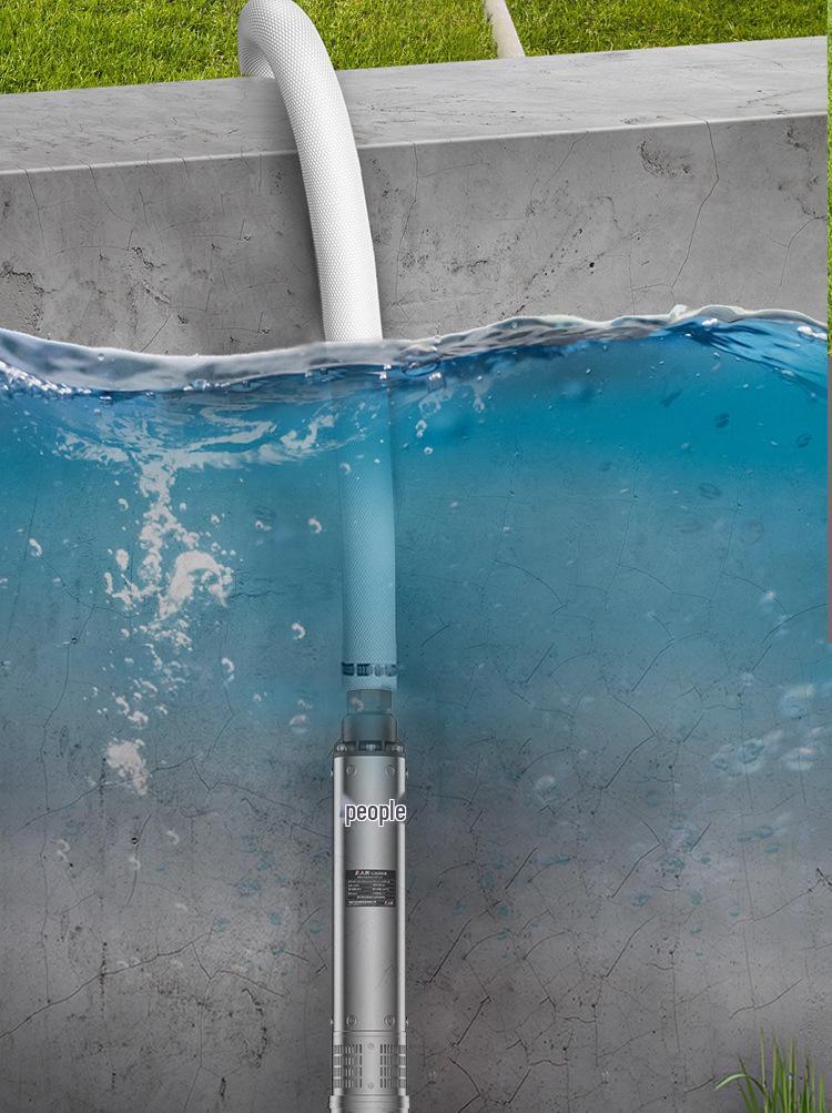 Tauchpumpe für Brunnen aus Edelstahl für Haushalt & Landwirtschaftliche Bewässerung, 220V, Hohe Förderhöhe