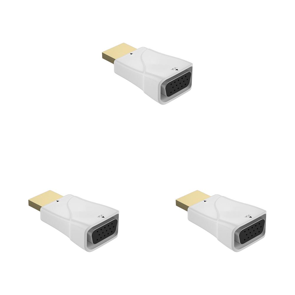 

6UK HD 1080P HDMI-Compatible to VGA Adapter VGA Output Laptop Converter (White)
