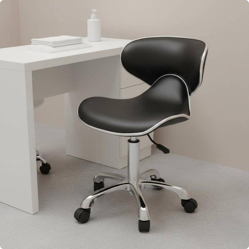 Adjustable Beauty Seat Ergonomic Salon Stool PU Leather Hairdresser Chair with