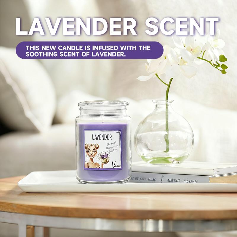 Lumânări Parfumate cu Lavandă - Lumânare Aromaterapie cu Cristale Înăuntru, Lumânări Parfumate pentru Casă, Cadouri de Ziua de Naștere Lumânare de Ziua Îndrăgostiților.
