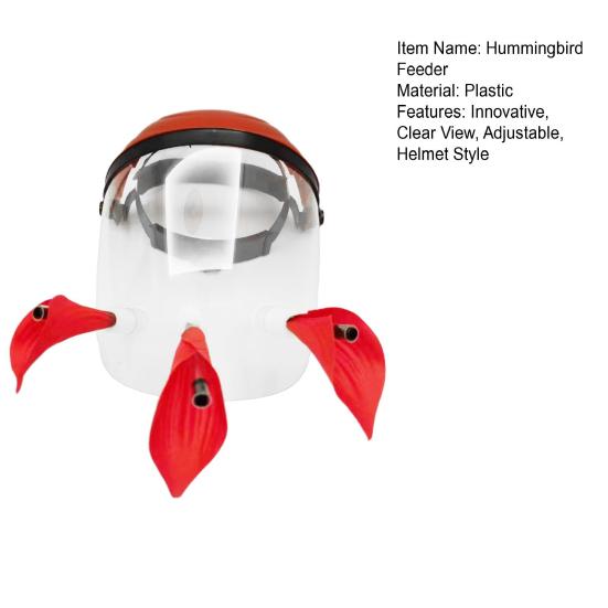 Casco Mangiatoia per Colibrì Mani Libere Cappello Mangiatoia per Uccelli da Esterno con 1/2/3 Fori Mascherina Regolabile Mangiatoia per Uccelli Selvatici per Cortile Giardino Patio