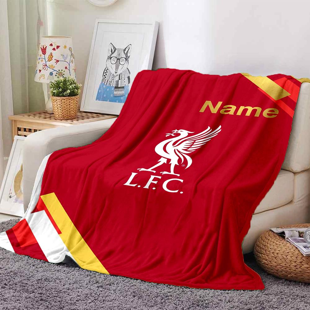 Custom Name Liverpool Football Club Theme Printed Blanket Perfect For Couch Bed Travel Outdoor Use Machine Washable Cozy Durable