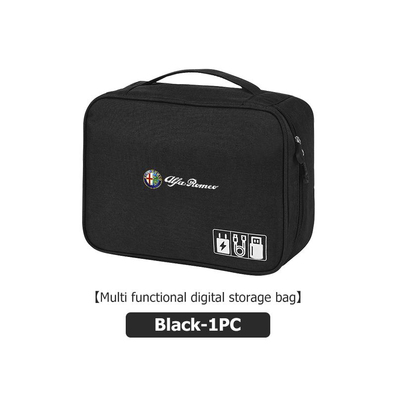 

For Alfa Romeo 2026 Hot Sticker Digital Storage Bag USB Data Cable Tool Organizer Bag For Alfa Romeo 159 Giulietta 156 147 Giuli