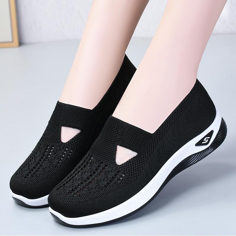 Women Sneakers Fashion Breathable Walking Mesh Platform Shoes Sneakers for Women Gym Vulcanized Shoes Black Female Footwear