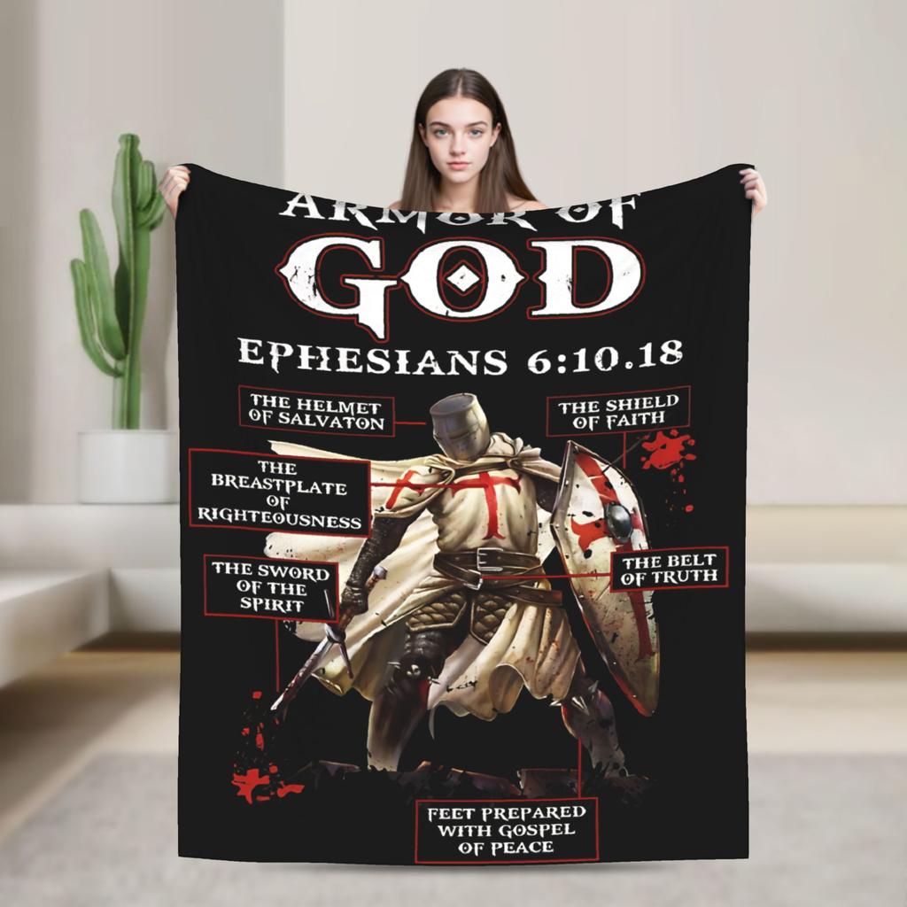 The Knights Templar with Templar Cross Blanket Soft Funny Plush Throw Blanket For Kids Bedroom Flannel Bedspread Bed Cover