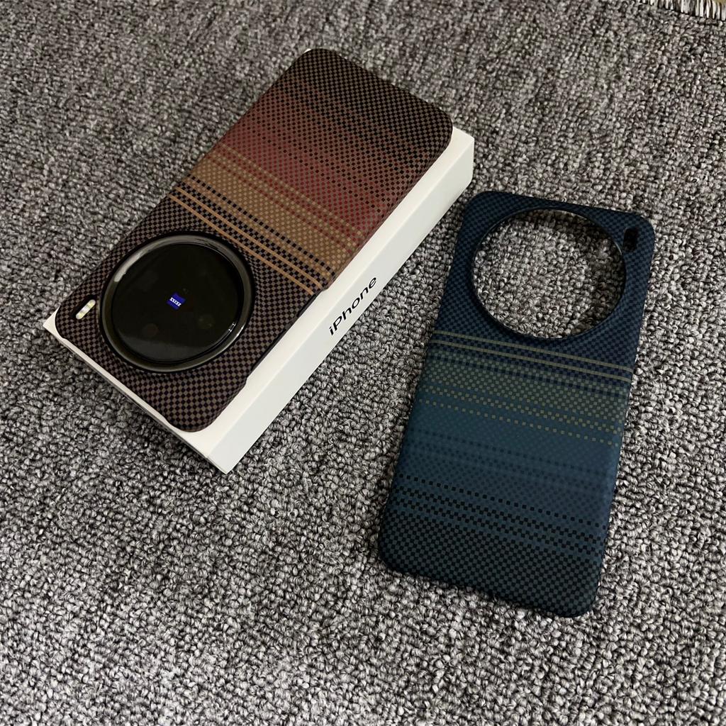 New Carbon Fiber Kevlar Pattern Phone Case For VIVO X200 Pro Mini X200S Ultra Thin Magnetic Shockproof Cover