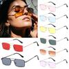Classic Retro Rectangle Sunglasses for Women and Men Vintage Fashion Metal Frame UV400 Lens Sun Glasses