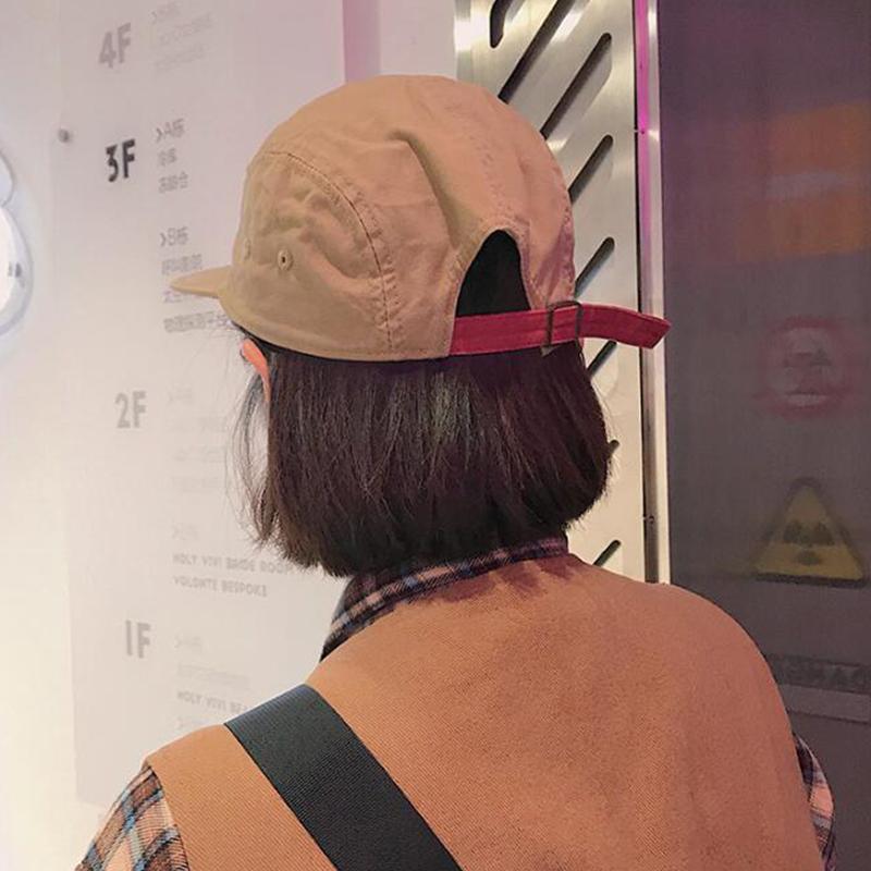 Soft Top Flat Brim Japanese Snapback Hat For Men Women Short Brim Hip Hop Peaked Cap Summer Cotton Sun Visors Baseball Hat