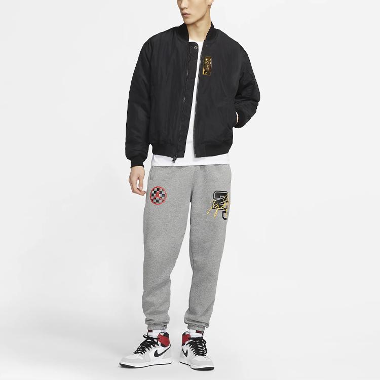 Jordan 23 Engineered Graphic Print Baseball Collar Long Sleeve Jacket Men Outerwear Black CV2787-010