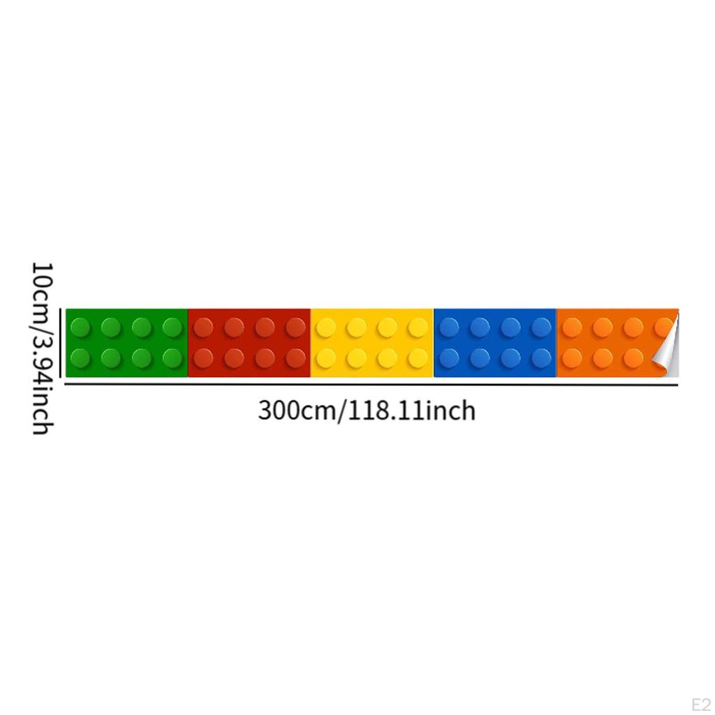Adesivo da Parete Blocchi da Costruzione Arte Decor Accessorio Facile da Staccare Adesivo Decorativo Battiscopa