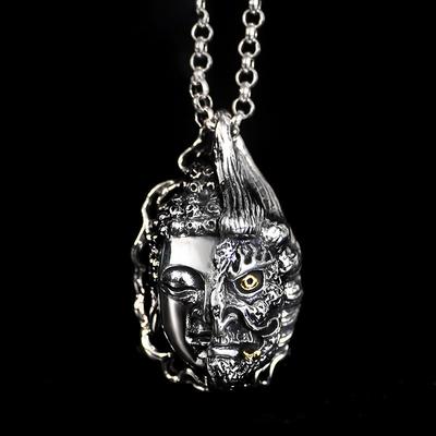 Necklace Buddha and Demon's Thoughts Necklace Year of the Zodiac Retro Men's Pendant