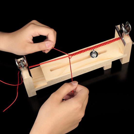 Drewniany Jig do Bransoletek ze Skalą Regulowana Długość Zestaw do Robienia Bransoletek Narzędzie do Ręcznego Dziania DIY Jig do Plecenia Bransoletek z 2 Klipsami do Pasków Sznurków