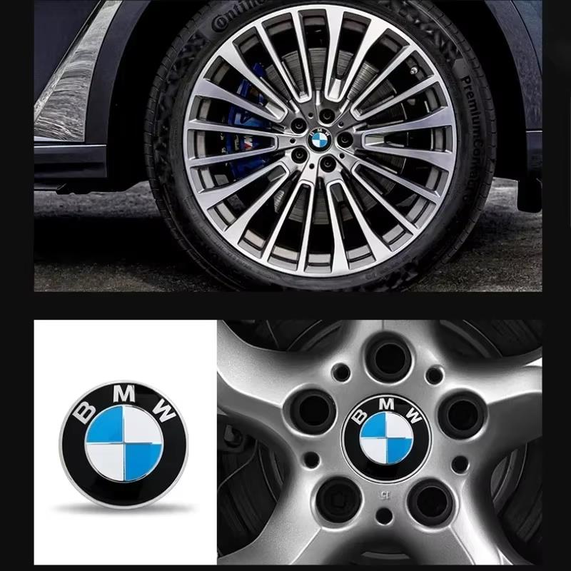 SQKR7 Car Sticker For BMW X6 X7 56/60mm Wheel Center Hub Cap Stickers No Residue Strong Adhesive Rim Emblem Decal Exterior Wheel Mod
