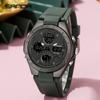 Montre SANDA Étanche Double Affichage Multifonction Alarme Chronomètre - Montre Électronique Lumineuse pour Hommes, Femmes et Étudiants