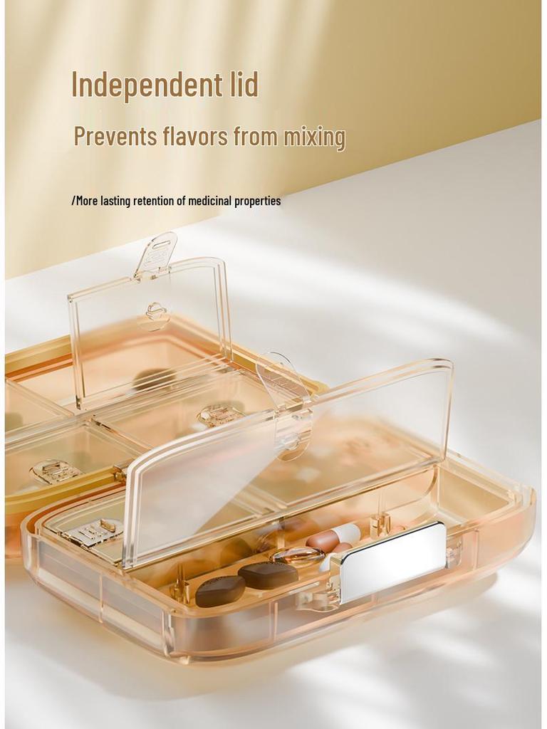 Portable 7-Grid Moisture-Proof Pill Box for Daily Medication